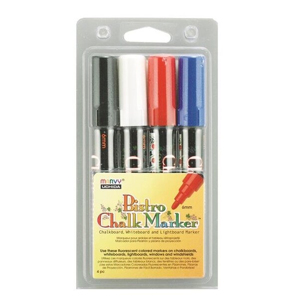 Uchida Of America UCH4804C-2 Marvy Bistro Chalk Markers Board Tip 4 Color Set - Pack of 2 UCH4804C-2 - main